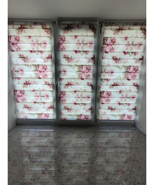 Тканинні ролети День-Ніч з малюнком Peony Rose